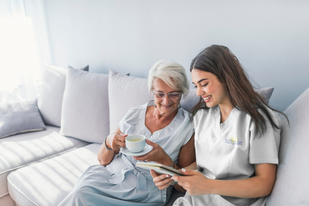Happy,Patient,Is,Holding,Caregiver,For,A,Hand,While,Spending | Golden Age Caregivers